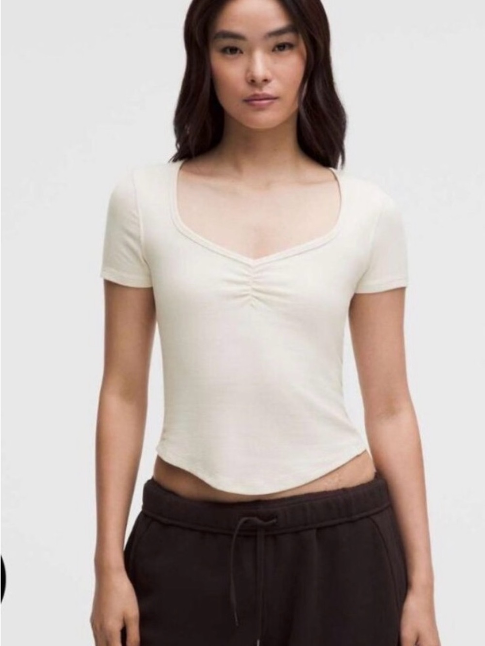 Lululemon Hold On Tight Sweetheart Shirt in Cream Size 6